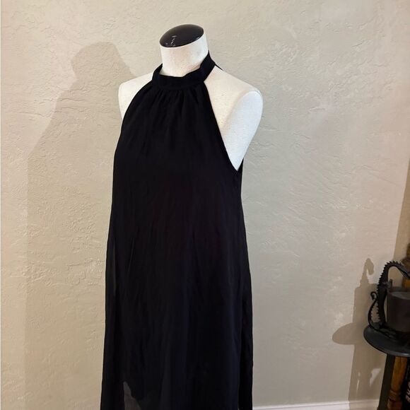 Elegant Black Halter Maxi Dress Sz Small - Picture 3 of 6